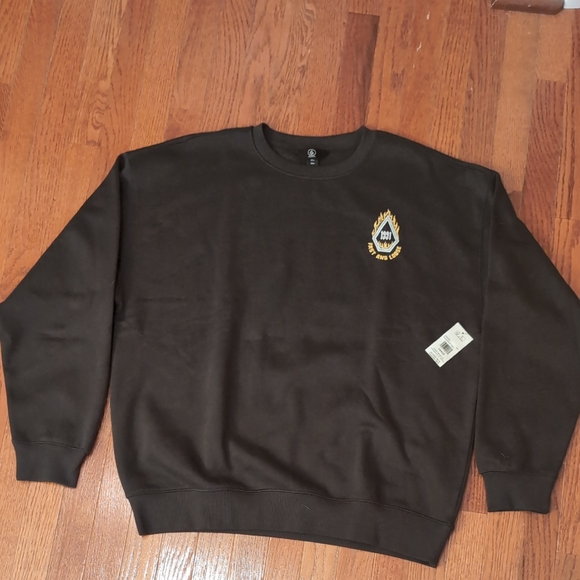 Volcom Round About Crewneck Sweatshirt Size L Black - Picture 1 of 6